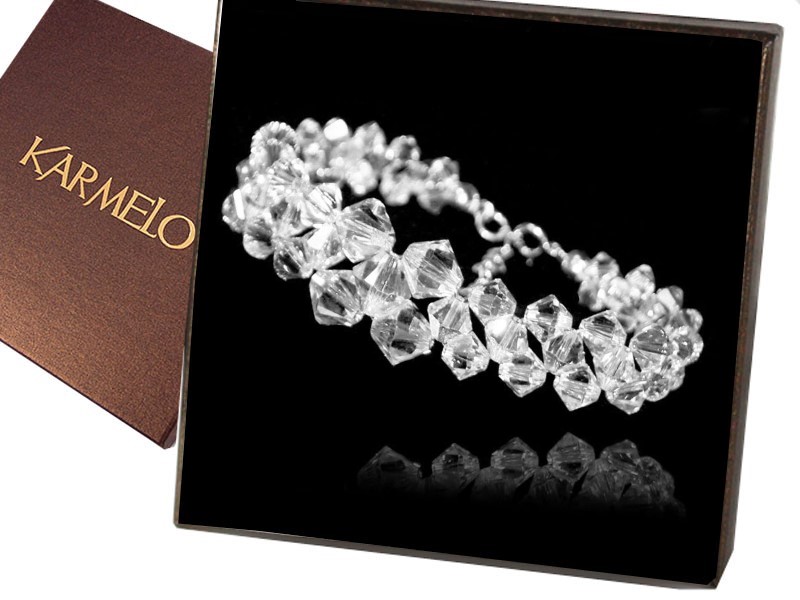 Svadobný náramok s kryštálmi Swarovski BR132