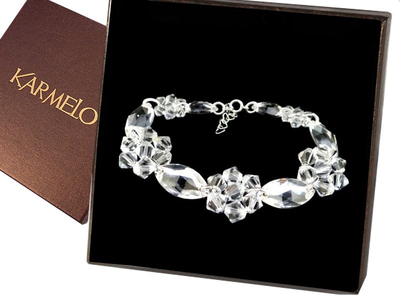 Svadobný náramok s kryštálmi Swarovski BR115