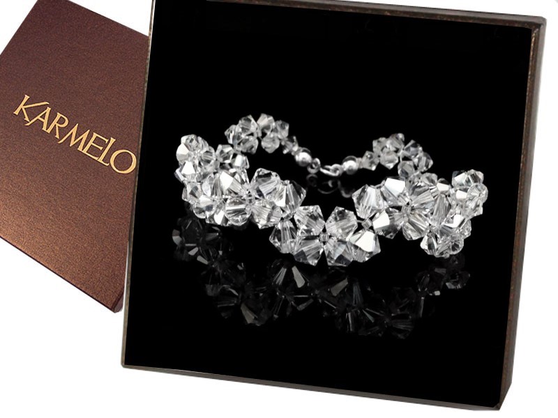 Svadobný náramok s kryštálmi Swarovski BR56