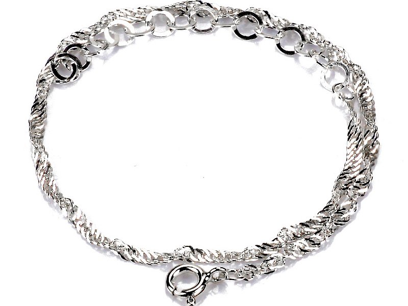 Strieborný náramok na nohe - Singapur Silver 925