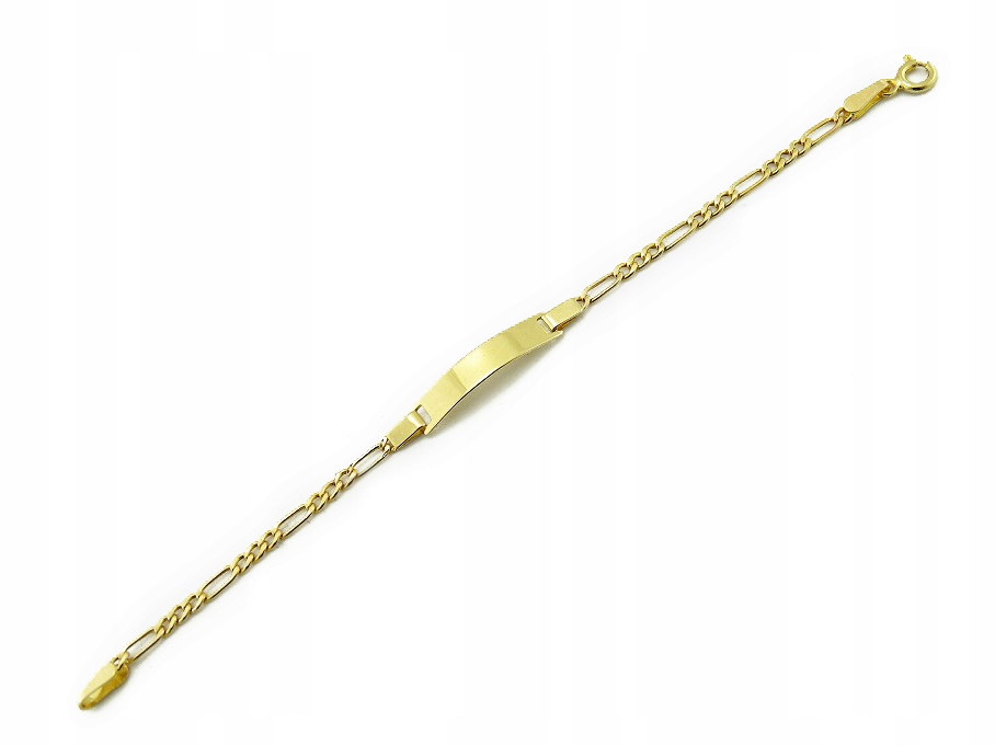 Zlatý náramok s platničkou 12,5 cm Zlatý 585 B107