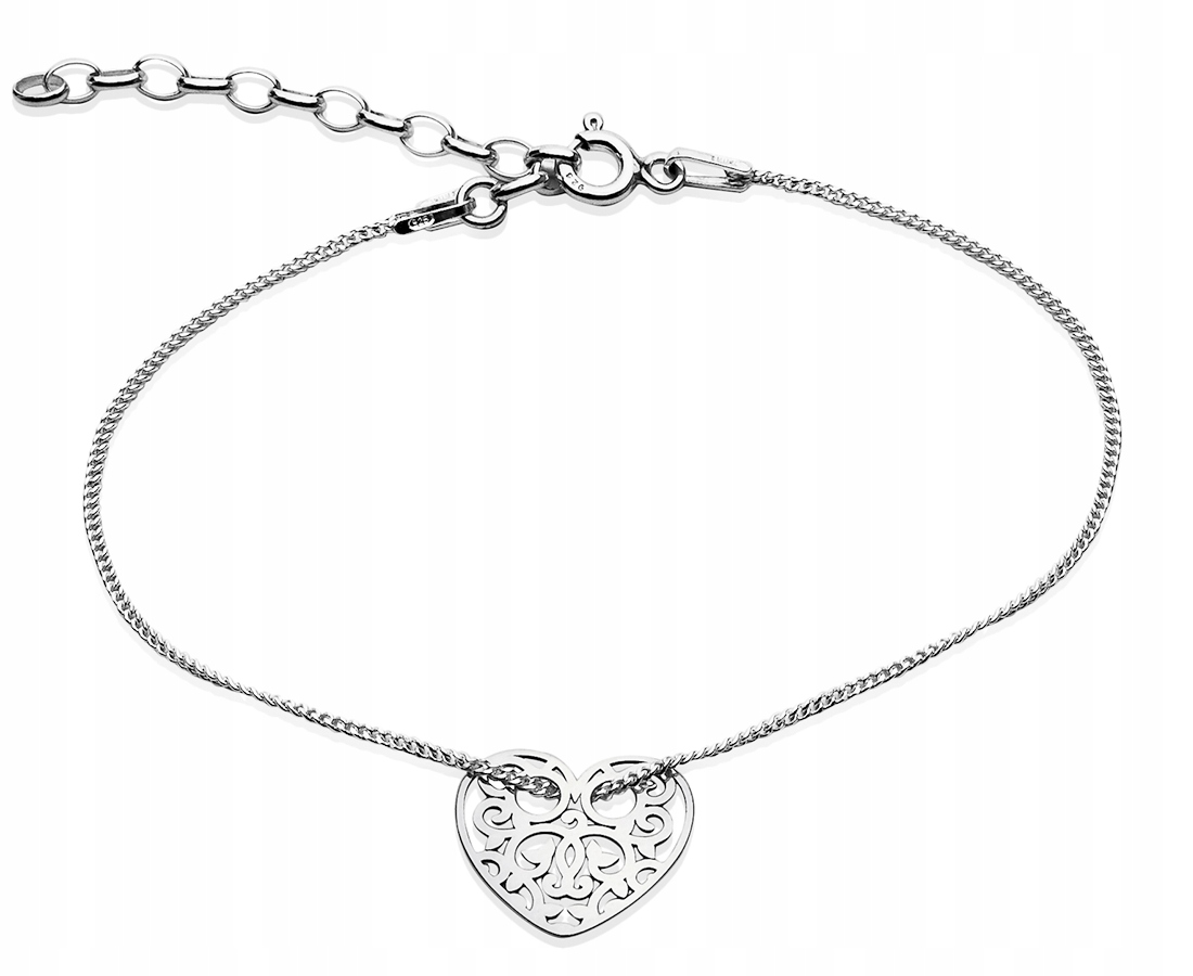 Náramok striebornej celebrít 925 Openwork Heart