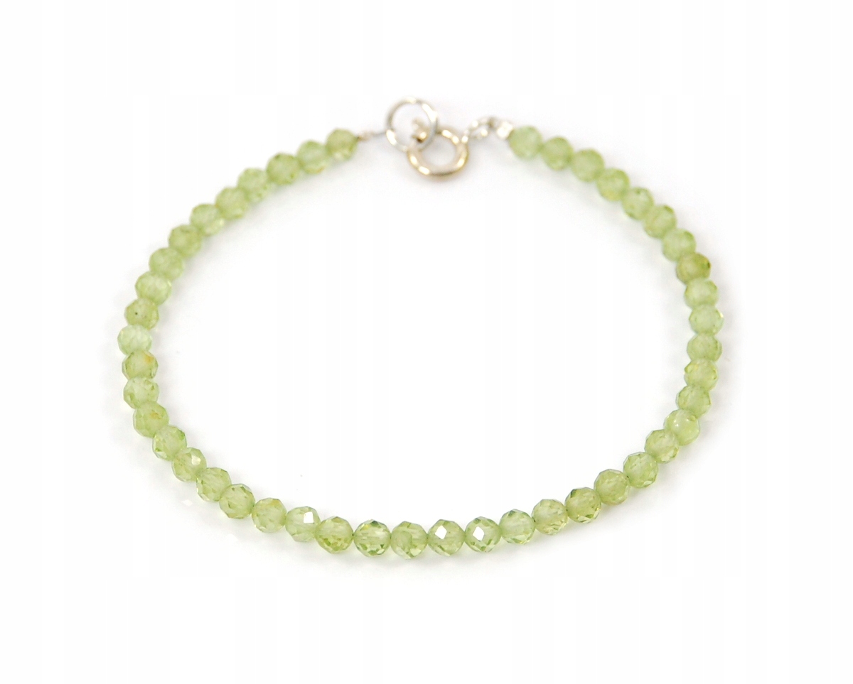 Prírodný náramok olivín peridot chryzolit 4 mm