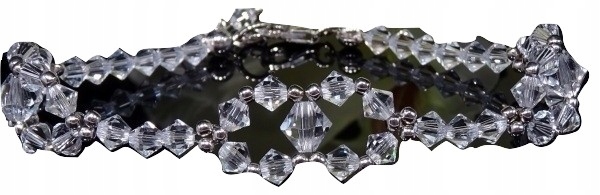Strieborný svadobný náramok Swarovski I034