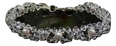 Strieborný svadobný náramok Swarovski I038
