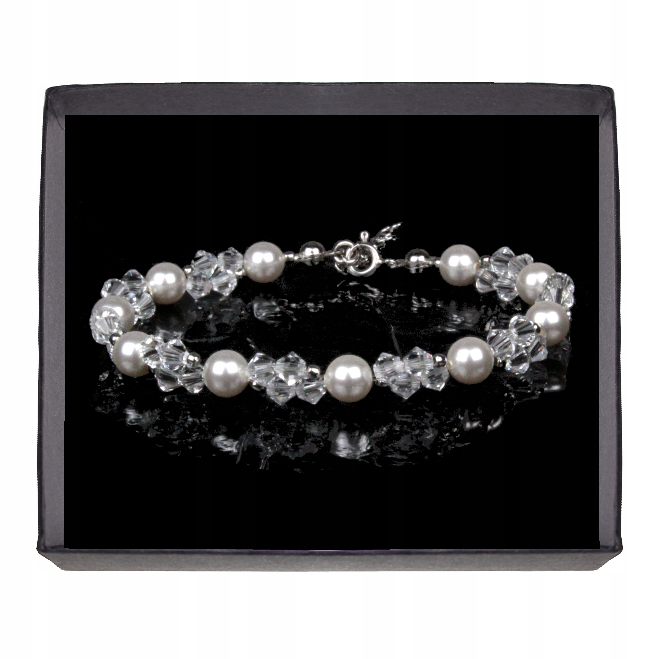 Svadobný náramok s kryštálmi Swarovski Pearl 925