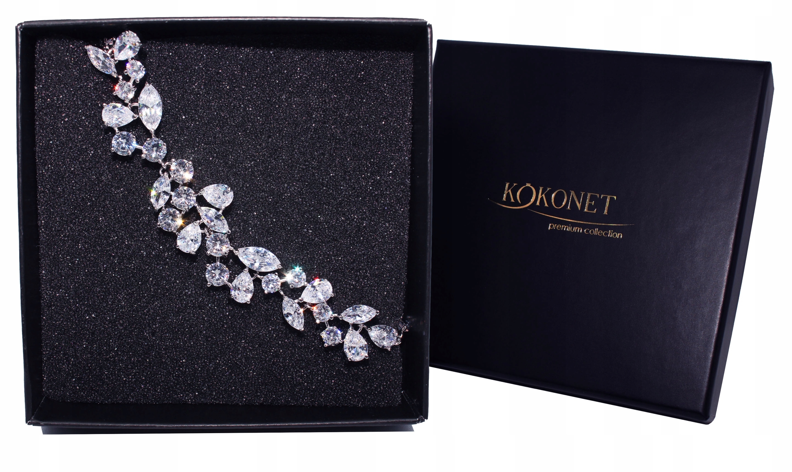 Strieborný svadobný náramok BOHO krásny swarovski