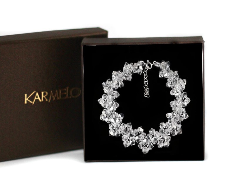 Svadobný náramok s kryštálmi Swarovski BR21