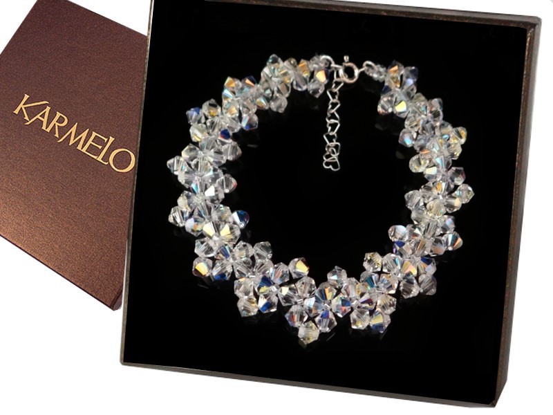Svadobný náramok s kryštálmi Swarovski BR31 AB