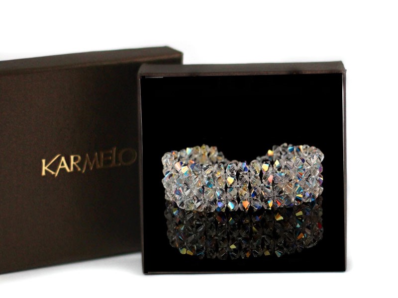 Svadobný náramok s kryštálmi Swarovski BR52 AB