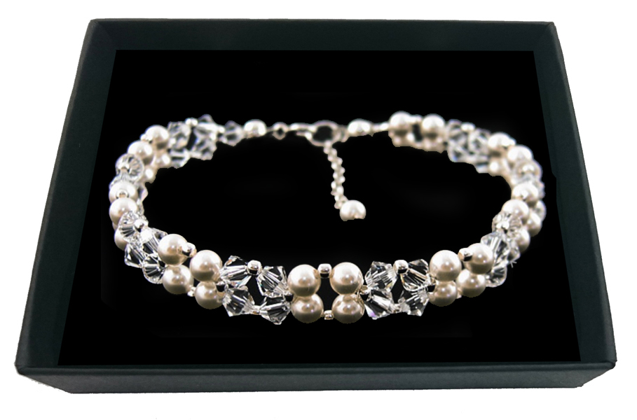 Svadobný náramok s kryštálmi SWAROVSKI 1655