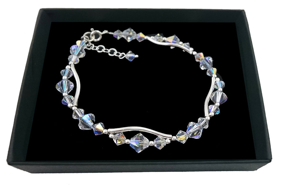Svadobný náramok s kryštálmi SWAROVSKI 191