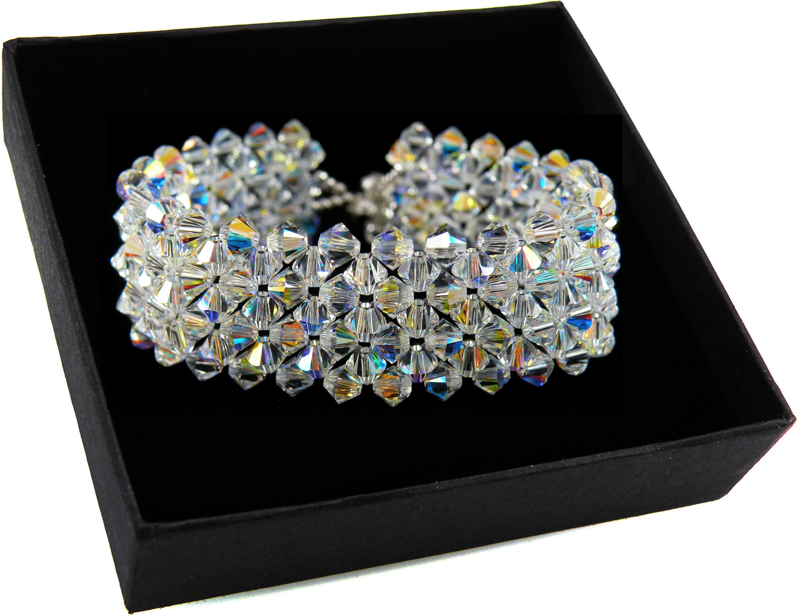 Široký svadobný náramok s kryštálmi SWAROVSKI