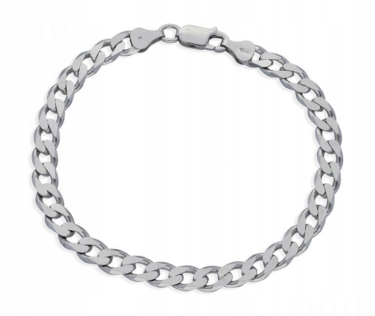 Strieborný samec -rhodium lampa náramok