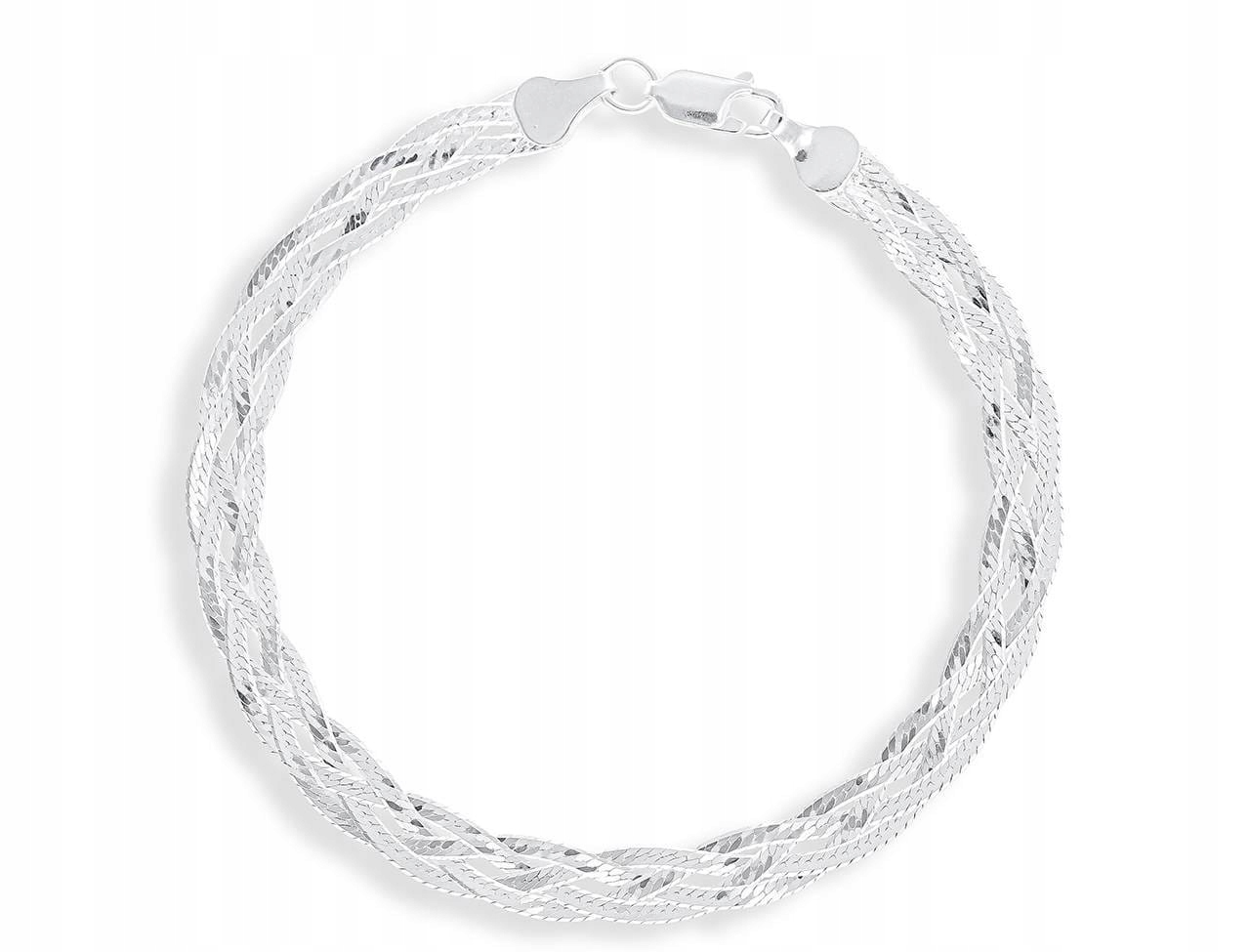 Strieborný náramok 925 Weave Braid 19cm
