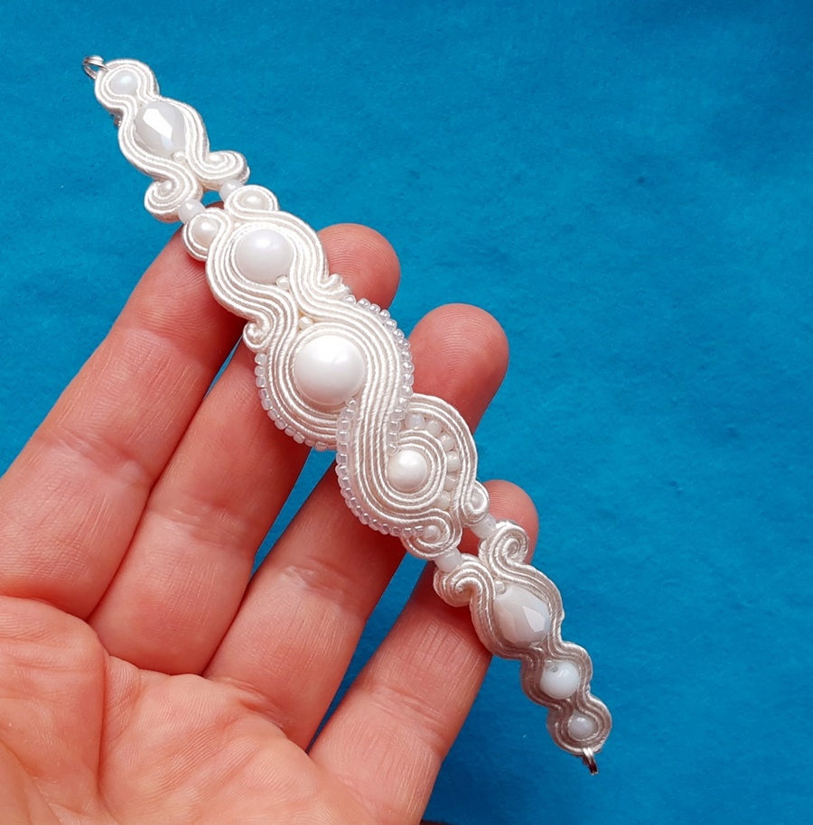 Náramok Soutache IVORY s Jade
