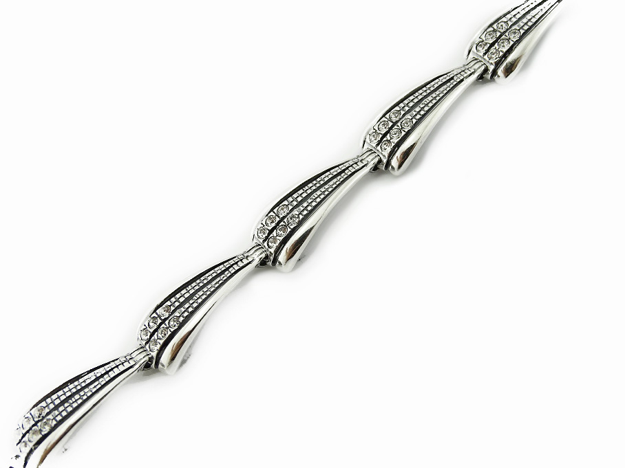 Náramok s zirkónmi elegantné striebro 925 B189