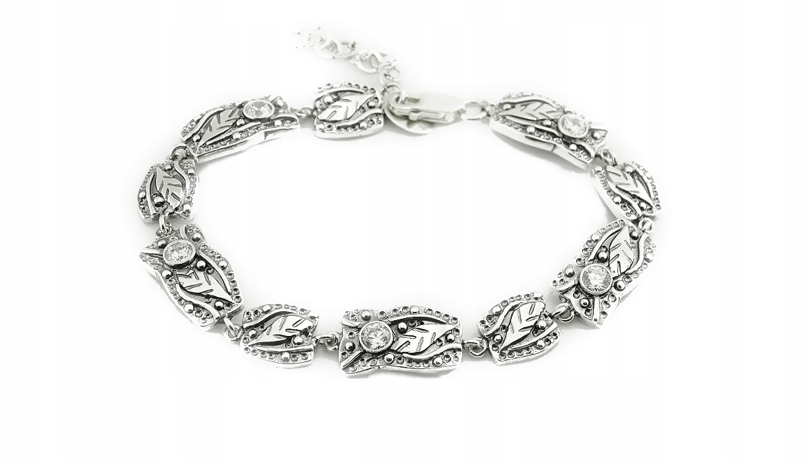 Náramok so zirkónmi oxidovanými Silver925 B213