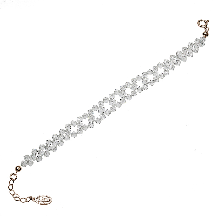 Náramok s pozlátením ružovým zlatom Swarovski Elements