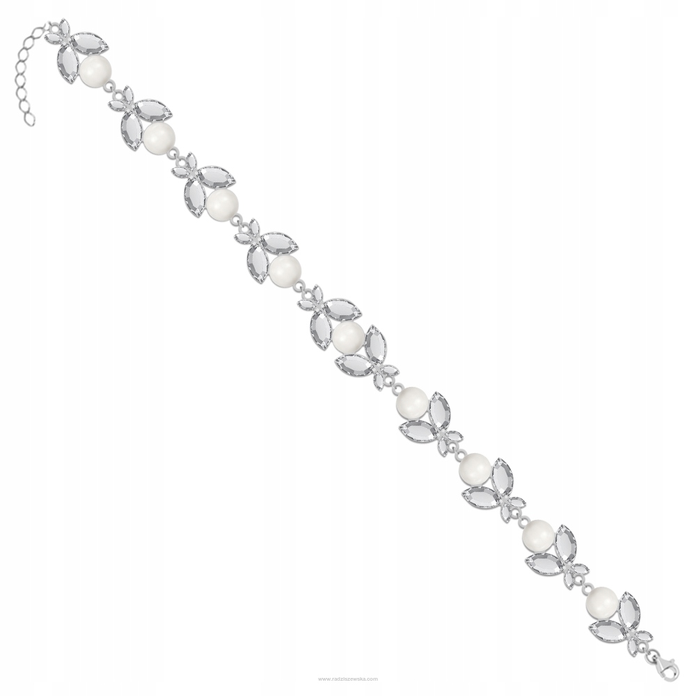 Náramok s kryštálmi Swarovski a perlami