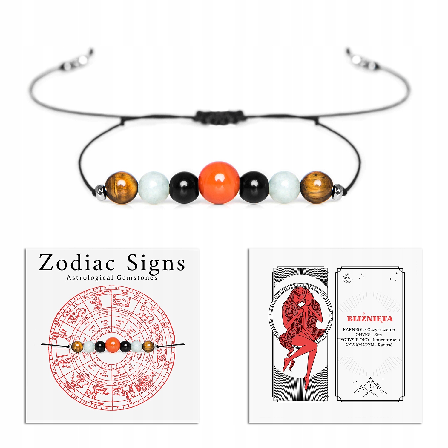 Náramok vyrobený z prírodných kameňov Zodiac Twins