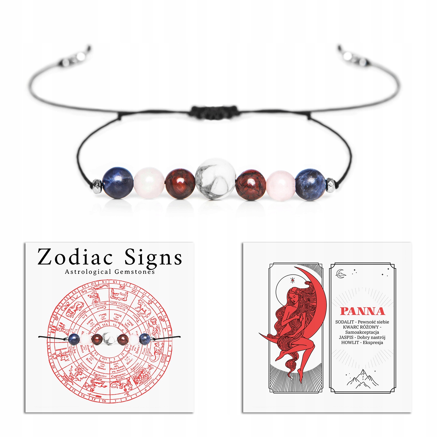 Náramok vyrobený z prírodných kameňov Zodiac panna