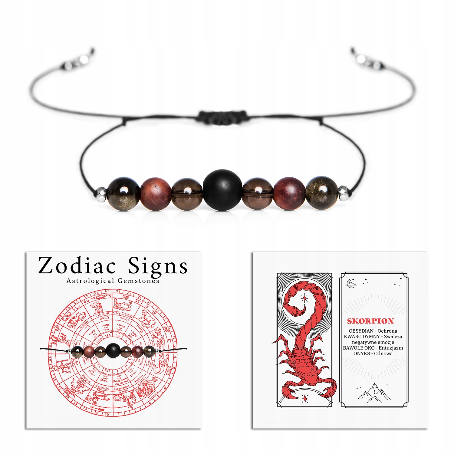 Náramok vyrobený z prírodných kameňov Zodiak Scorpion