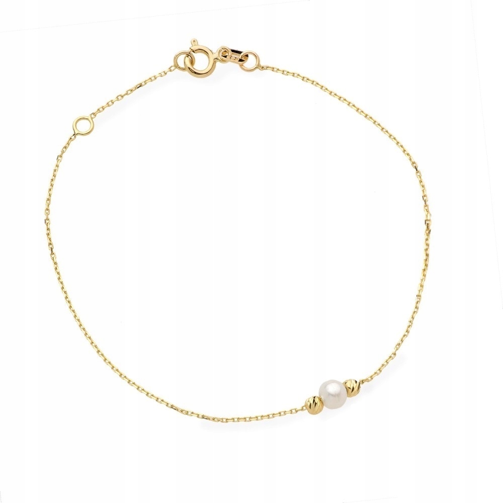 Zlatý náramok so zlatými guľkami PEARL pr 585