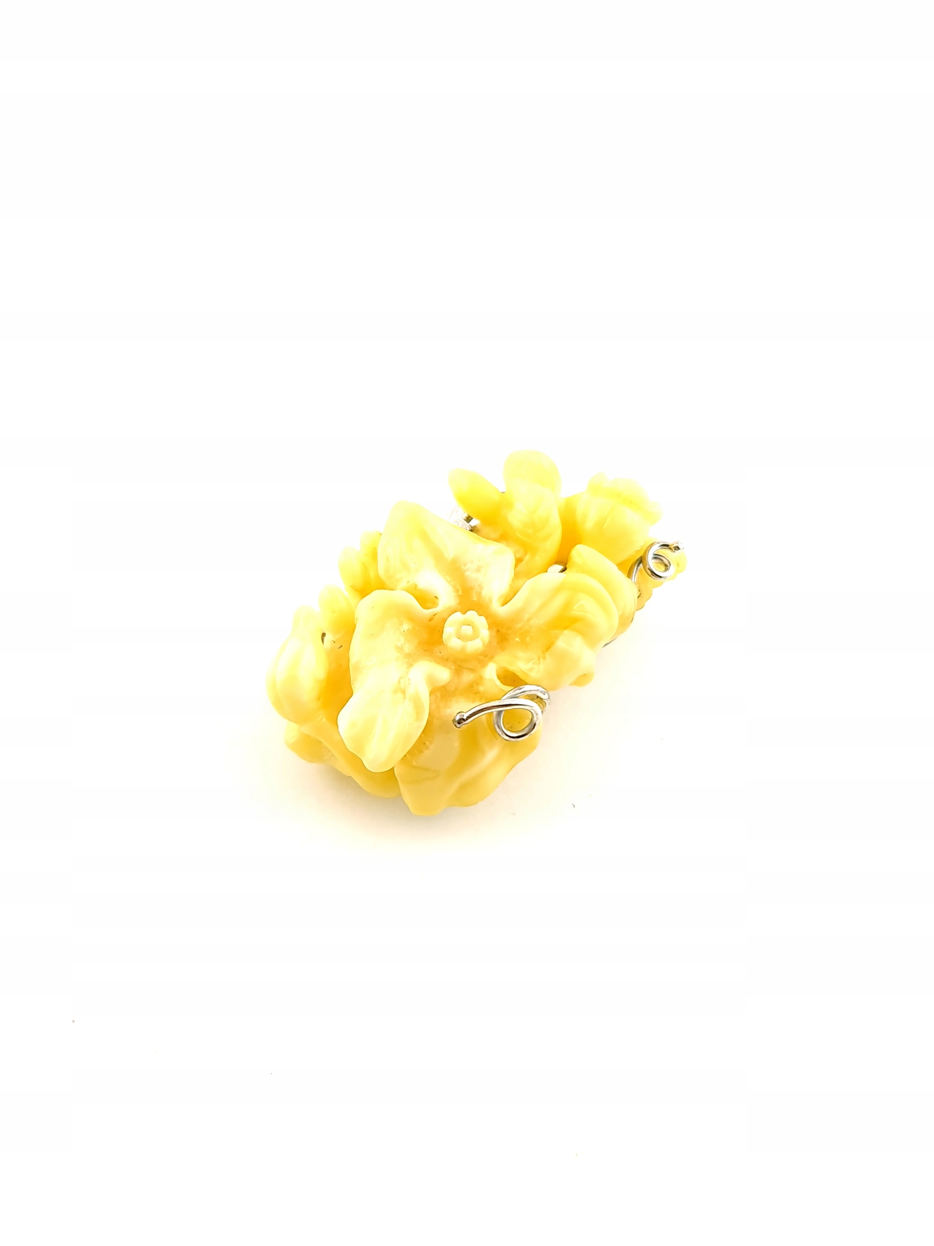 Brošňa Amber Flower Silver 925 Brosza Gift