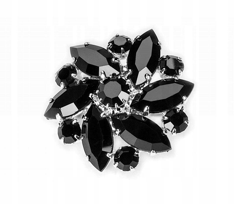 Brošňa Black Crystal Swarovski Kiara darček