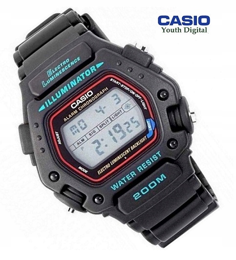 Detské hodinky - Casio DW-290 do školského športového alarmu Timer WR 200 m
