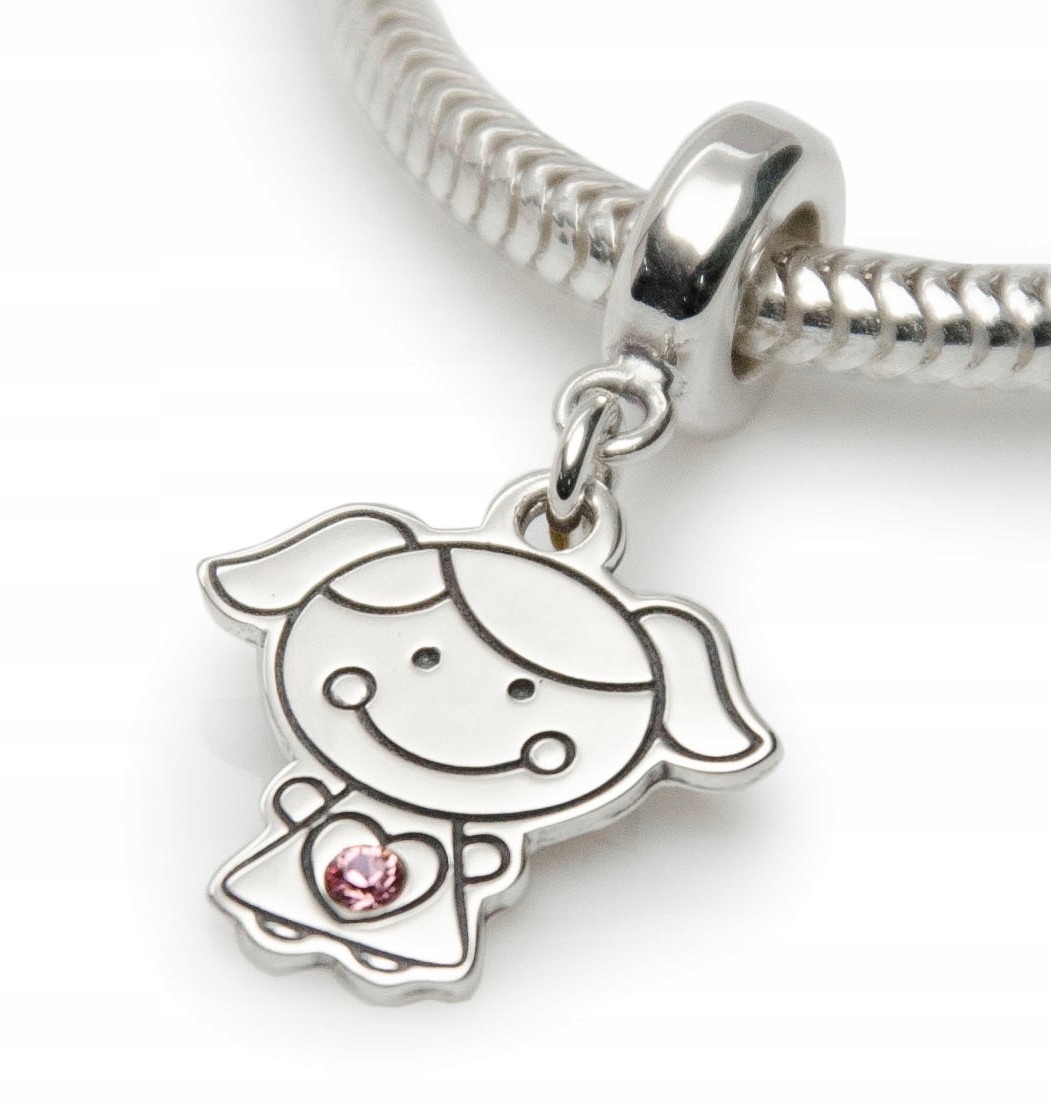 Charms girl Silver925 korálky + vaše gravírovanie