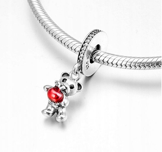 CHARMS BEAR jablko NOVINKA pre Pandora strieborná S925