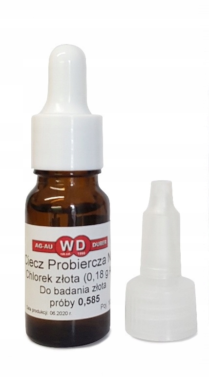 ZLATÝ CHLORID Au 0,18 g Testovacia kvapalina 10 ml DUBER