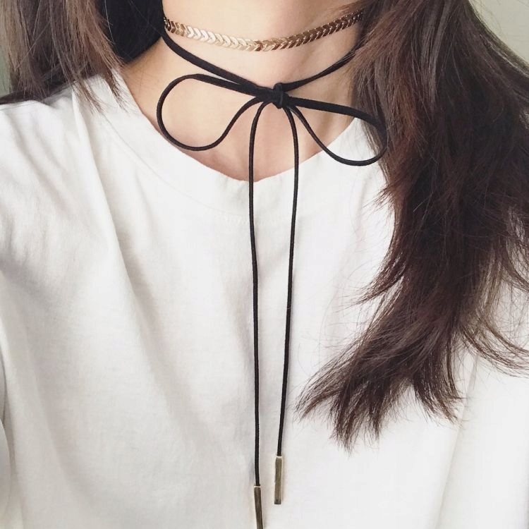 CHOKER CHEVRON - ČIERNY N482CZ
