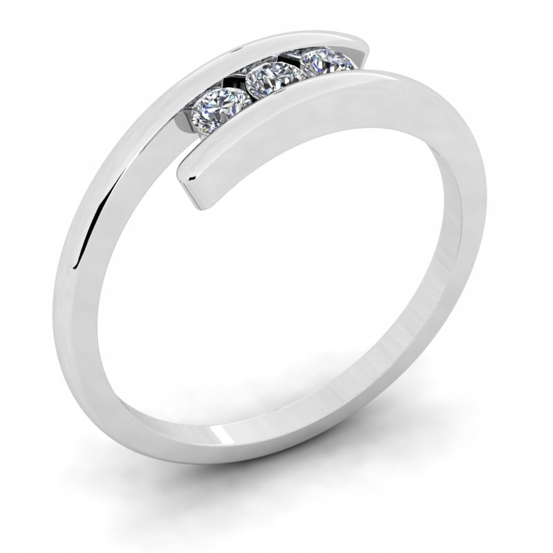 ÚŽASNÝ PRSTEN S TROMI BRILIANTMI 0,24CT