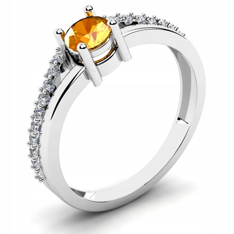 LEMON RING WHITE GOLD ENGAGEMENT 14KR
