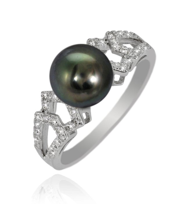 ČERNÁ PERLA 8-8,5 MM - ELEGANTNÝ PRSTEŇ