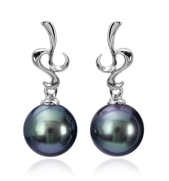 Čierne perly 8-8,5 mm - elegantné náušnice