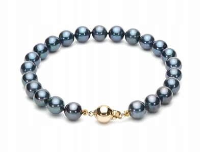 Akoya Black Pearls 7,5 mm - elegantný náramok