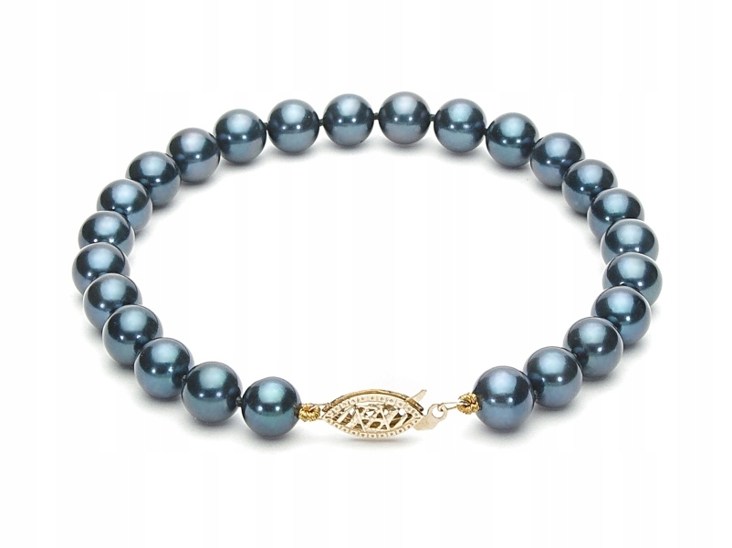 Akoya Black Pearls 7 mm - klasický náramok