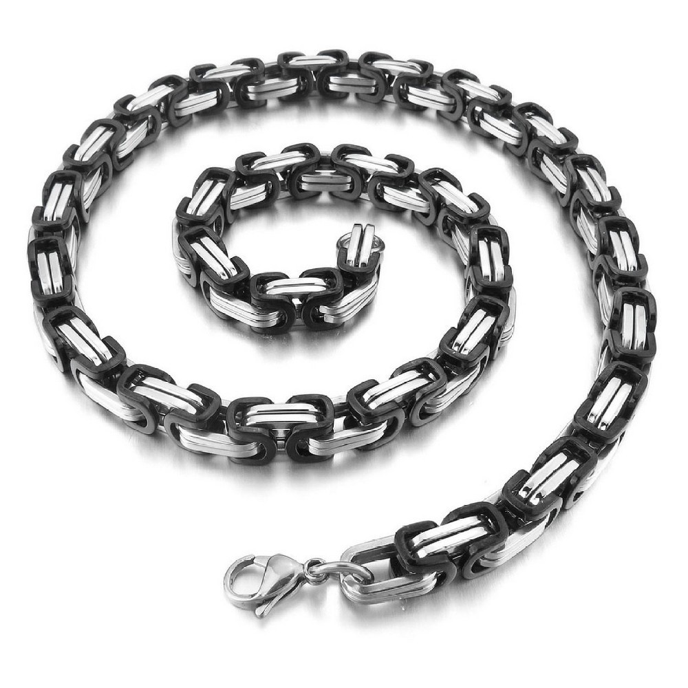 Čierny náhrdelník Royal Weave Steel 45 cm/8,3 mm