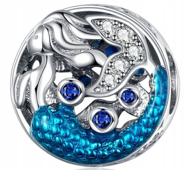 Kúzlo pre modrú morskú pannu pre Pandora Silver S925
