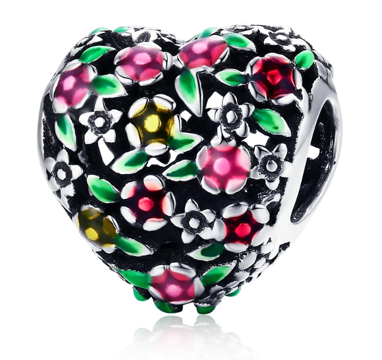Kúzlo KVETOVÉ SRDCE pre Pandora Apart Silver 925