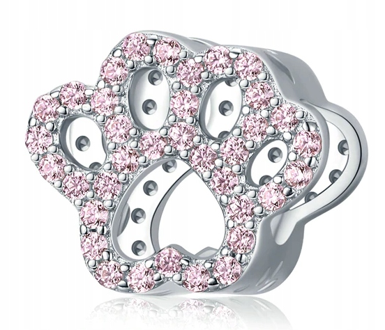 Ružové prívesok Paw Paw pre prívesok Pandora Silver S925