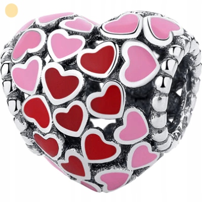 Prívesky HEART ENAMEL pre Pandora Apart SILVER 925