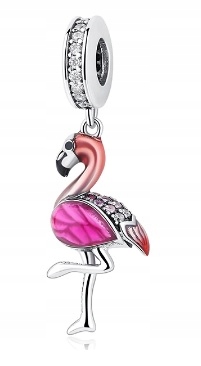 Charms pink FLAMING BIRD pre Pandora Apart YES
