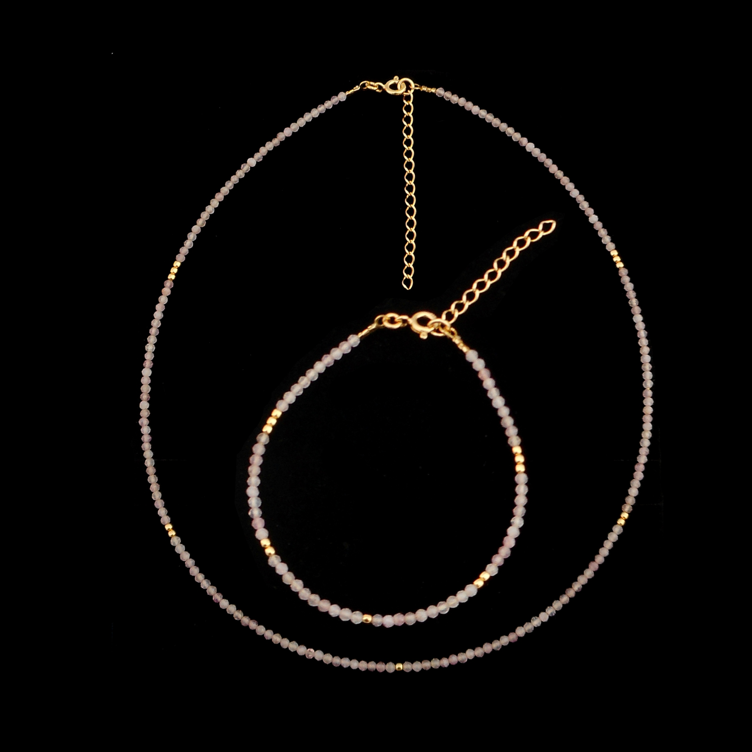 Choker s náramkovým horským kryštálom 2 mm striebro
