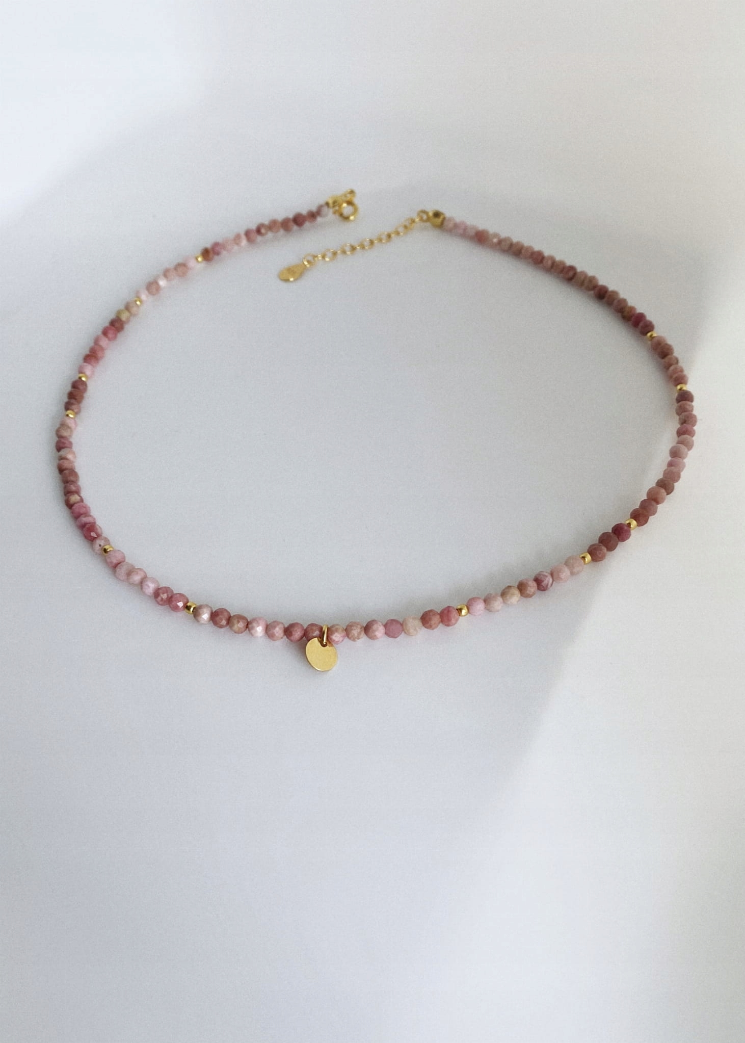 Stone Choker Rodonit Silver 925 Gold -Plát