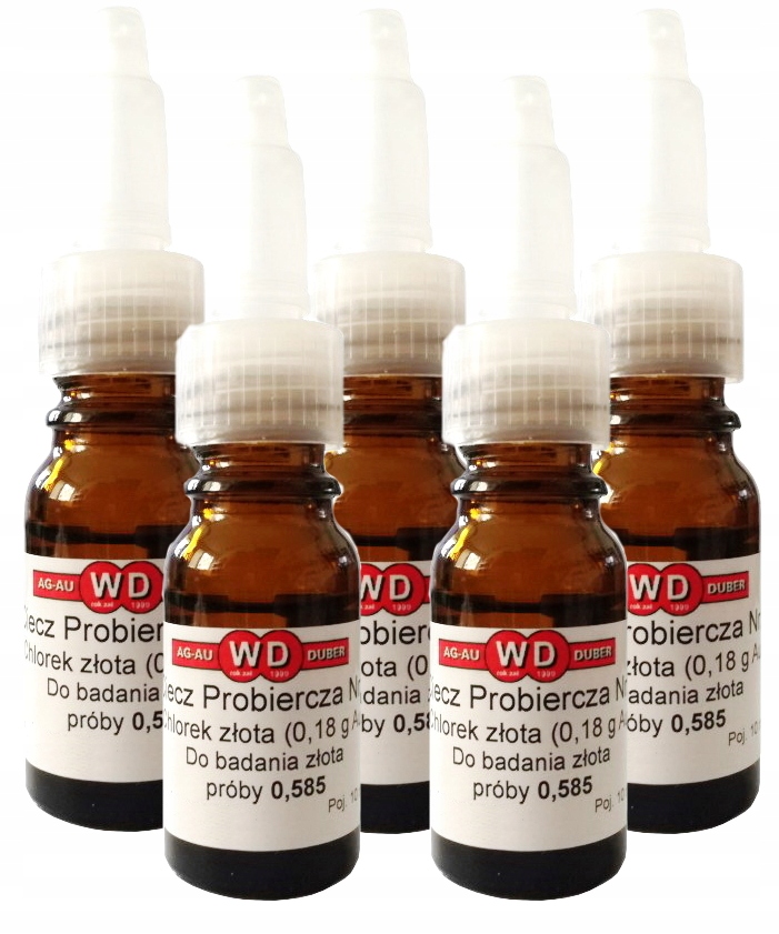Testovaná tekutina 5 x ZLATÝ CHLORID Au 0,18 g 10 ml